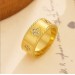 INS style Simple all-in-one ring plated 18k gold diamond ring gold vintage love ring jewelry