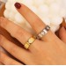 INS style Simple all-in-one ring plated 18k gold diamond ring gold vintage love ring jewelry